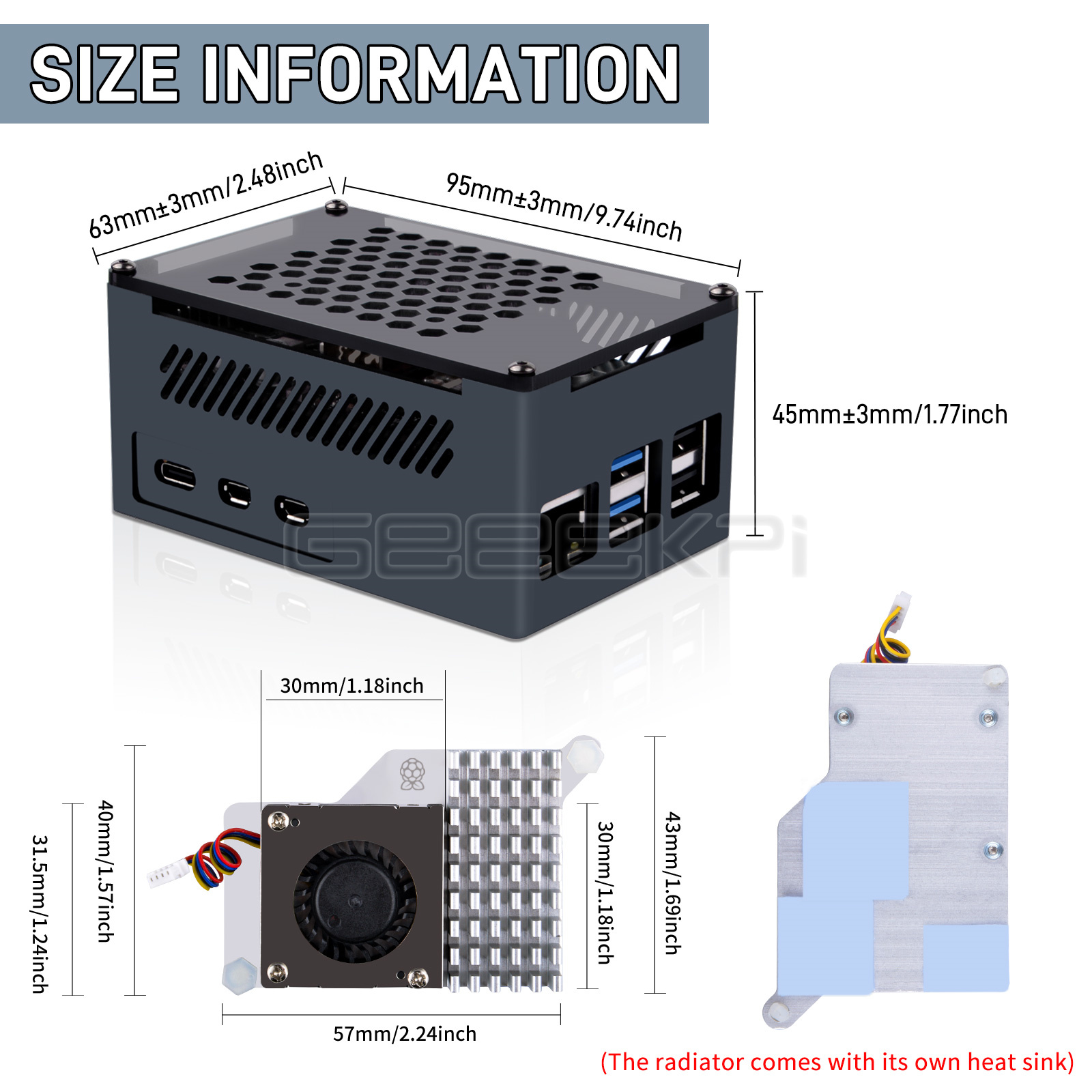 GeeekPi M.2 NVME M-key & PoE+  - đánh giá và giá Argon One V3 M.2 Nvme Case